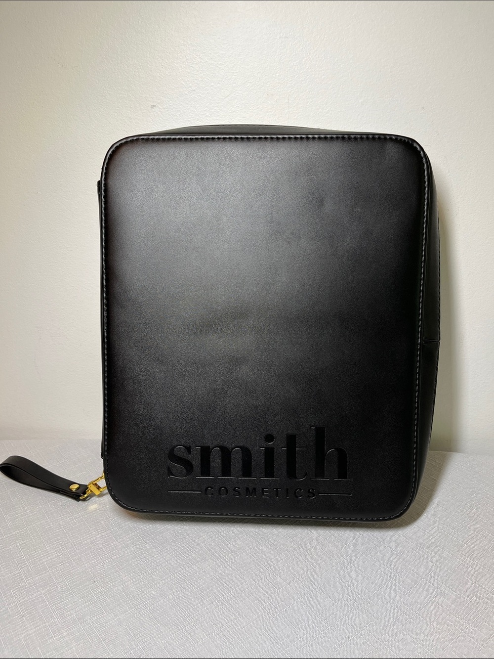 New SMITH COSMETICS Black Smithfolio Classic brush makeup case embossed logo